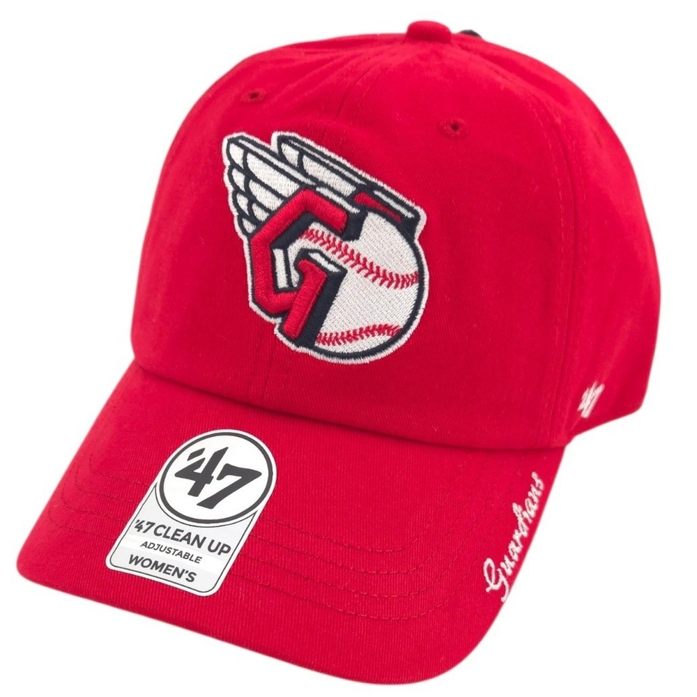 '47 Cleveland Guardians Hat Womens Red Clean Up Adjustable Cap Cotton OSFM NEW